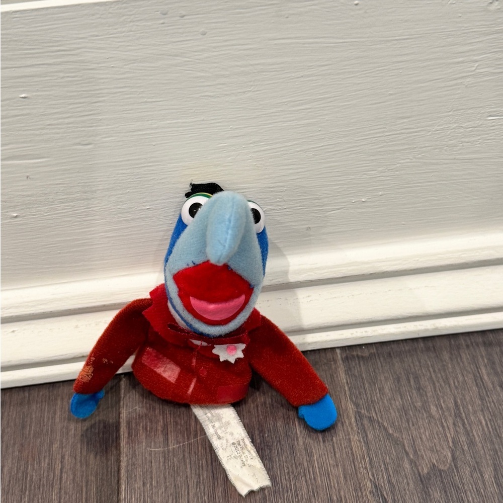 VINTAGE The Muppets Gonzo Red and Blue Stuffed Animal Toy Finger Puppet Kids - Picture 2 of 7